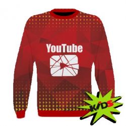 Детский 3D свитшот Youtube low poly-PrintSalon Детский 3D свитшот Youtube low poly