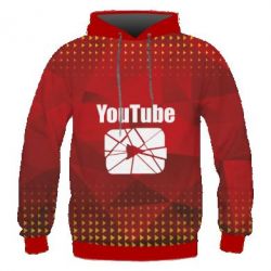 Мужское 3D худи Youtube low poly - PrintSalon