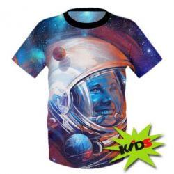 Детская 3D футболка Yuri Gagarin Cosmonaut