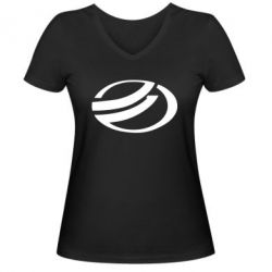 Женская футболка с V-образным вырезом ZAZ - PrintSalon