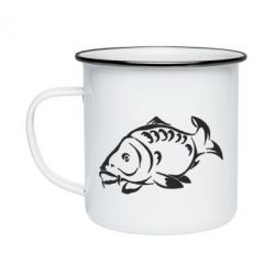 Кружка эмалированная Зеркальный карп - PrintSalon