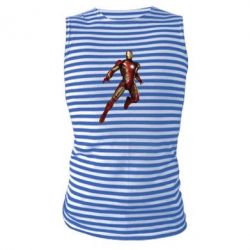 Майка-тельняшка Железный Человек в воздухе - PrintSalon