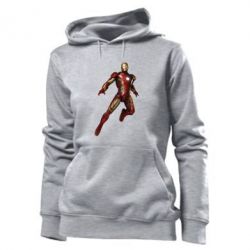 Женское худи Железный Человек в воздухе - PrintSalon