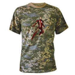 Камуфляжная футболка Железный Человек в воздухе - PrintSalon