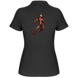 Женское поло Железный Человек в воздухе - PrintSalon