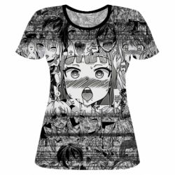 Жіноча 3D футболка Ahegao Glitch - PrintSalon