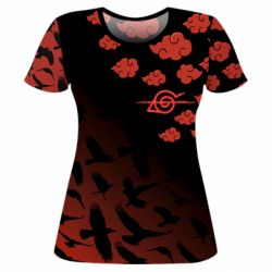 Женская футболка 3D Akatsuki Itachi-PrintSalon Женская футболка 3D Akatsuki Itachi