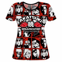 Жіноча 3D футболка Akatsuki Organization - PrintSalon