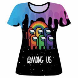 Женская футболка 3D Among Us art paints - PrintSalon