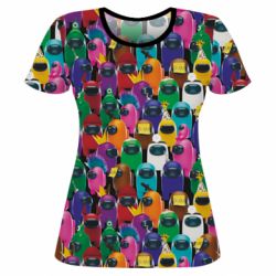 Жіноча 3D футболка Among Us Astronauts 3D - PrintSalon