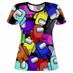 Женская футболка 3D Among us multicolored - PrintSalon