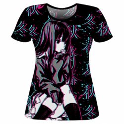 Жіноча 3D футболка Anime Girl Glitch - PrintSalon
