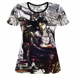 Жіноча 3D футболка Attack on Titan Кapral Levi - PrintSalon