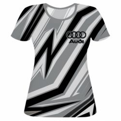 Женская футболка 3D Audi and gray background - PrintSalon