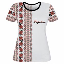 Жіноча 3D футболка Black and Red Ukraine - PrintSalon