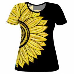 Женская футболка 3D Большой подсолнух Украина - PrintSalon