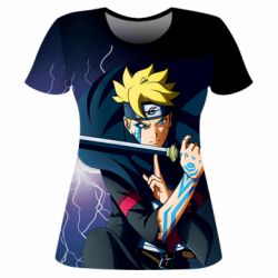 Жіноча 3D футболка Boruto Raiton Shiden - PrintSalon