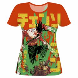 Жіноча 3D футболка Человек Бензопила - PrintSalon