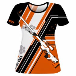 Жіноча 3D футболка CS: GO AWP Asiimov Skin - PrintSalon