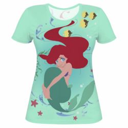 Жіноча 3D футболка Cute and shy Ariel - PrintSalon
