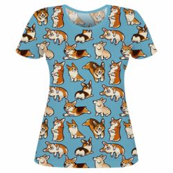 Жіноча 3D футболка Cute Corgis - PrintSalon