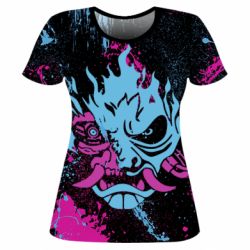 Жіноча 3D футболка Cyberpunk Spray Neon - PrintSalon
