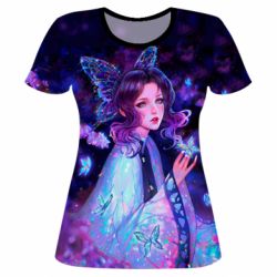 Женская футболка 3D Demon Slayer - Shinobu Kocho - PrintSalon