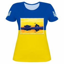 Жіноча 3D футболка Доброго вечора ми з України, марка - PrintSalon