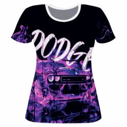 Жіноча 3D футболка Dodge Art neon - PrintSalon