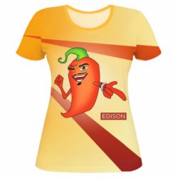 Женская футболка 3D Edison Pepper-PrintSalon Женская футболка 3D Edison Pepper