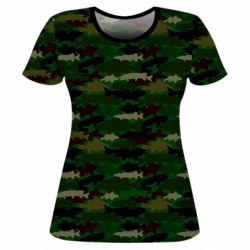Женская футболка 3D Fisherman Camouflage-PrintSalon Женская футболка 3D Fisherman Camouflage