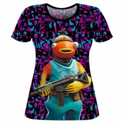 Женская футболка 3D Fishstick With A Gun - PrintSalon