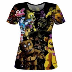 Жіноча 3D футболка FNAF Animatronics - PrintSalon