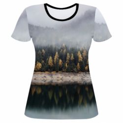 Женская футболка 3D Forest by the lake