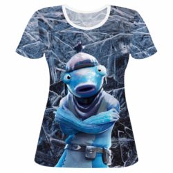 Женская футболка 3D Fortnite Freezing Fishstick - PrintSalon