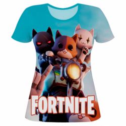 Женская футболка 3D Fortnite Meowscles Kit