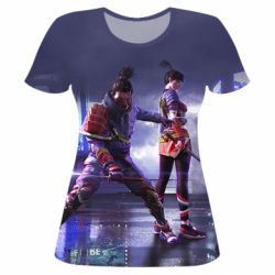 Женская футболка 3D Garena Free Fire Samurai Team - PrintSalon