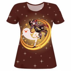 Жіноча 3D футболка Genshin Hu Tao - PrintSalon