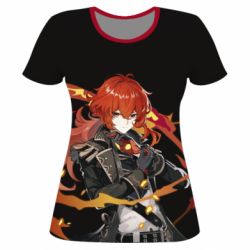 Жіноча 3D футболка Genshin Impact Diluc - PrintSalon