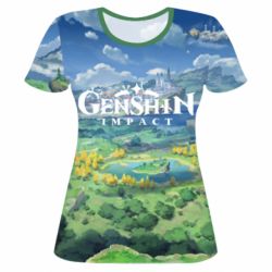 Жіноча 3D футболка Genshin Impact World - PrintSalon
