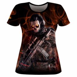 Женская футболка 3D Ghost On Fire - PrintSalon