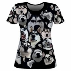 Жіноча 3D футболка Husky Emotions - PrintSalon