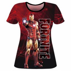 Женская футболка 3D Iron Man Fortnite - PrintSalon