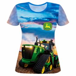 Жіноча 3D футболка John Deere Sunrise - PrintSalon