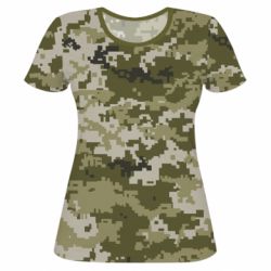 Жіноча 3D футболка Камуфляж ЗСУ - PrintSalon