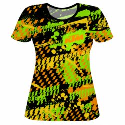 Женская футболка 3D KTM and colored background