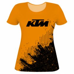 Женская футболка 3D KTM and grunge background - PrintSalon
