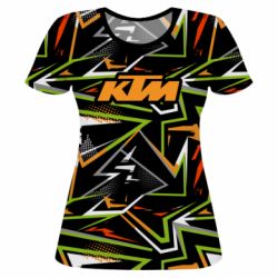 Жіноча 3D футболка KTM orange logo - PrintSalon