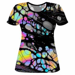 Жіноча 3D футболка liquid spots - PrintSalon