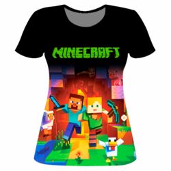 Женская футболка 3D Майнкрафт - PrintSalon